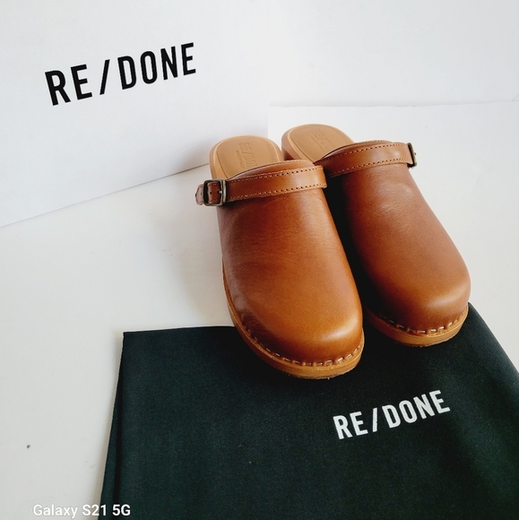 Re/Done 70s style leather clogs - Picture 2 of 8